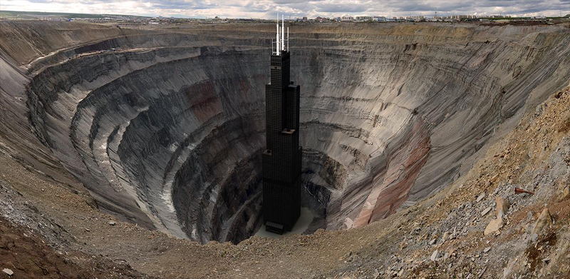 Illustration for article titled Fun Photo Series Puts the Size of Random Huge Objects in Perspective